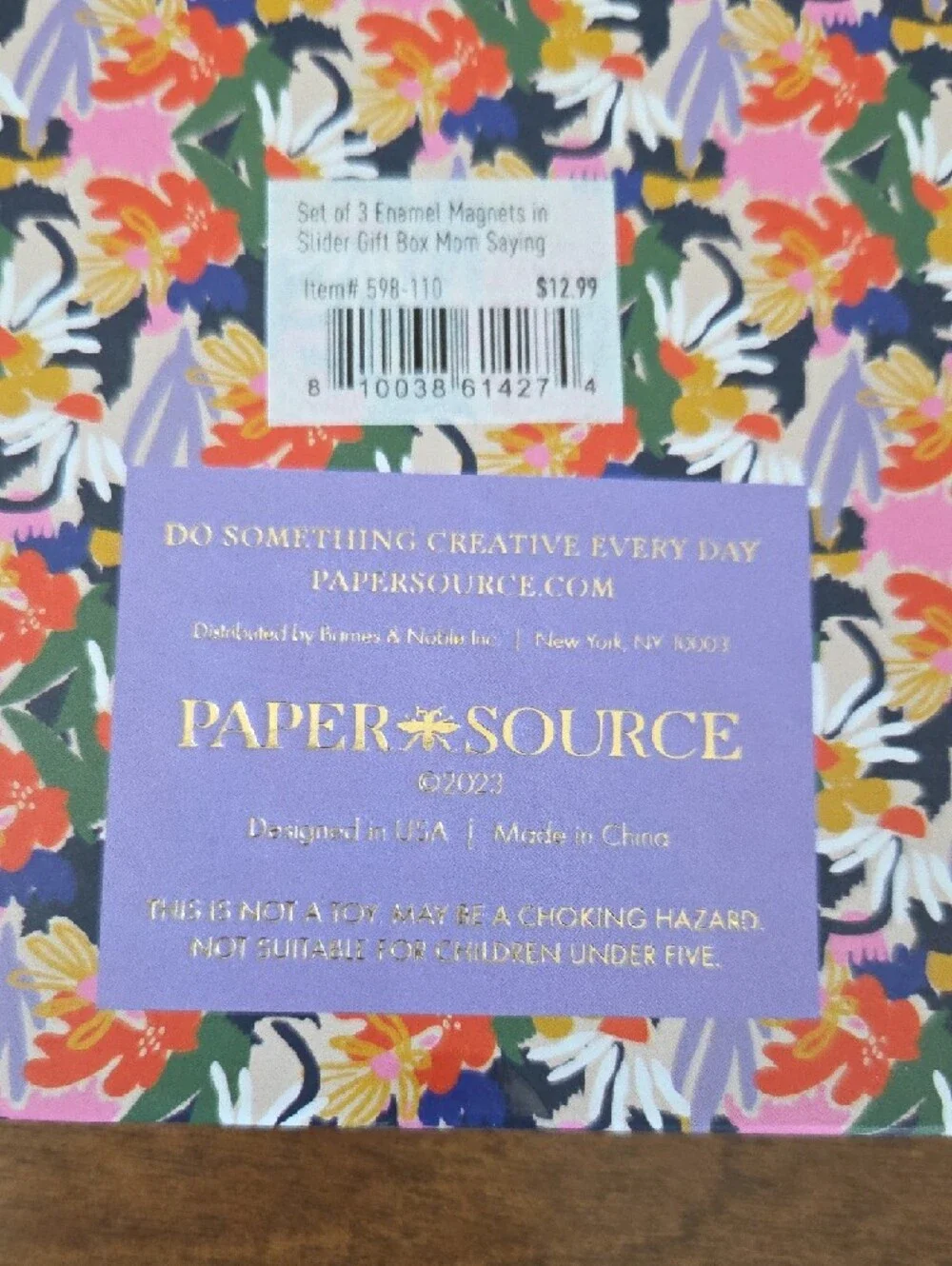 Paper Source Floral Mom Confessions Magnet Set - Pink, Gold, Blue, White - Set/3